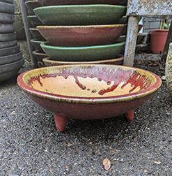 Ceramic glazed Foot Bowls low planters