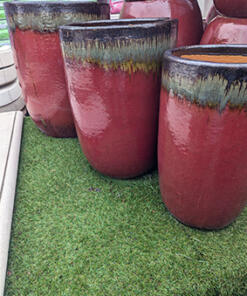 Tall ceramic garden pots and planters