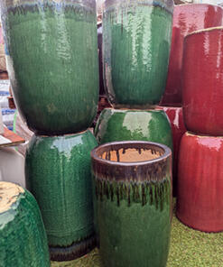 Tall ceramic garden pots and planters