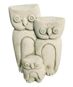 Crushed-Marble-Statue-owl family-MST178B