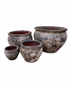 Pompeii Garden Pot with rustic black-and-white volcanic texture at Thomson Garden Centre Orange NSW