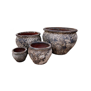 Pompeii Garden Pot with rustic black-and-white volcanic texture at Thomson Garden Centre Orange NSW