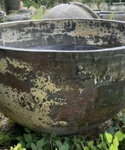 Thai limestone pots -- Grand Bowl extra-large statement garden pot with rustic hand-crafted finish at Thomson's Garden Centre Orange NSW