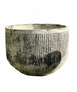 Thai limestone pots -- Fluted Tub extra-large garden pot with textured sandstone finish at Thomson's Garden Centre Orange NSW
