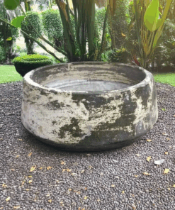 Thai limestone pots -- Romano Pot with textured antique finish at Thomson's Garden Centre Orange NSW