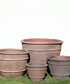 Old Stone Sala Planter Terracotta look Large Garden Pot